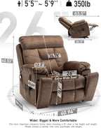 Large Power Lift Chairs Recliners for Elderly with Heated and Massage, Lazy Boy Recliner Chair with 26in Extra Wide Seat, Hidden Cup Holder, Side Pocket
