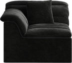 44" Cloud Sectional Couch with Single Arm, Modern Compressed Sofa, Comfy Sleeper Sofa, Corduroy Upholstered Couches for Small Space, Apartment, No Assembly Required, Black, Left Side