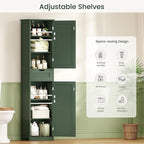 Iwell Tall Bathroom Storage Cabinet with 2 Doors & 1 Drawer, Narrow Storage Cabinet with Adjustable Shelves, for Living Room, Bathroom, Kitchen, Forest Green