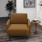 Oversized Accent Chair for Living Room Chairs Reading Arm Chair Comfy Modern Single Sofa Side Chairs with Metal Legs & Soft Cushion for Bedroom, Waiting Room (Velvet Brownish, Set of 1)
