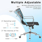 Desk Chair Comfortable Swivel Office Chair with Wheels and Armrests Wide Heavy-Duty Seat for Women and Men 22.83in Ergonomic Chair for Home Office，Black