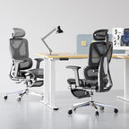 FLEXISPOT ErgoX Premium Ergonomic Office Chair with Footrest- Adjustable 3D Armrests, Dynamic Lumbar Support, Recline & Tilt Function, Mesh Seat, for Home & Office Use,Dark Grey