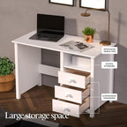 From the Tree Furniture Solid Wood Desk with Drawers – Compact Study Desk for Kids & Adults, Space-Saving Home Office Writing Table, Real Pine Construction