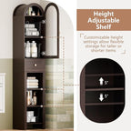 70" Tall Bathroom Storage Cabinet with Acrylic Door，Narrow Storage Cabinet with Drawer Adjustable Shelves, Modern Arched Design Bathroom Cabinet for Bathroom, Living Room, Kitchen, Espresso
