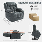 Dual Motor Power Lift Recliner Chair for Elderly, Heavy Duty Steel Chenille Fabric High-Density Sponge, USB & Type-C Port Blue Standing Assistance Reclining Chair with Massage and Heat
