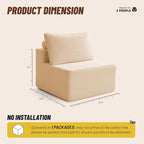 Cozy Single Seat, Comfortable Seating, No Assembly Required, Camel