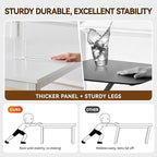 White Computer Desk with Drawer, 63 Inch Large Home Office Work Desks, Modern Writing Study PC Desk Gaming Table for Bedroom Home, Stable Thick Metal Legs Frame Support