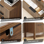 47" Tall Dressers for Bedroom Fluted 5 Drawer Dresser, Wooden Dresser Modern Chest of Drawers Dressers with Organizer Storage for Bedroom, Living Room, Entryway, Walnut