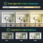 65x36 Inch RGB LED Bathroom Mirror Front Light and RGB Backlit Lighted Vanity Mirror for Bathroom Wall Mounted Dimmable Anti Fog Memory Shatter-Proof IP54 Waterproof Horizontal/Vertical