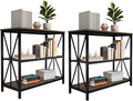 Lavish Home 3-Tier Industrial Bookshelf - Freestanding Open Bookcase for Home or Office Organization and Storage - Book Organizer (Brown Woodgrain)