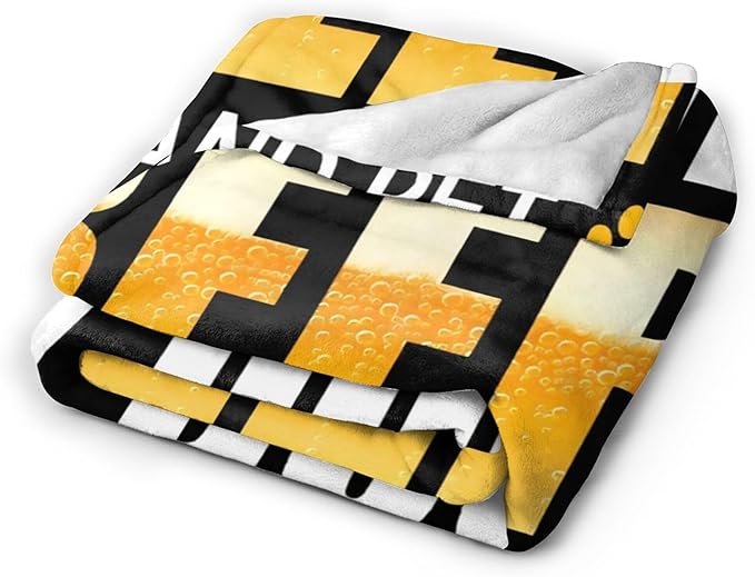 Funny Beer and Dog Throw Blanket - Gifts and Decor for Men Women Adults - Soft Warm Cozy Fleece for Couch Sofa Bed 50"x40"