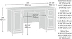 Sauder Edge Water Computer Desk with Storage Drawers, Home Office Desk, in Estate Black