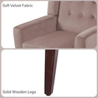 Accent Chair, Modern Velvet Arm Chair for Living Room, Bedroom, Comfy High-Resilient Sponge Reading Chair for Small Spaces （Velvet Silk Pink, Set of 2