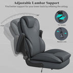 Office Desk Chair, Executive Leather Office Chair, High Back Ergonomic Home Desk Chair with Padded Flip-up Arms, Big and Tall Computer Chair with Rocking Function, 360°Swivel Free, Gray
