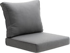 Outdoor Seat Cushion Set for Patio Furniture Deep Seat Chair Cushion Set with Removable Cover,23.6x23.6 Inch,Dark Grey