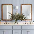 WOWOW Widespread Bathroom Faucet 3 Holes Bathroom Sink Faucet 2 Handle Vanity Faucet with Pop up Drain and Supply Lines Farmhouse Basin Tap 8 Inch Rose Gold