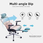Ergonomic Home Office Desk Chair with Massage Lumbar Support，4D Headrest & 5D Armrests, Reclining Big and Tall 400LBS Mesh Chair with Footrest，Adjustable Back High and Seat Depth (Black Rainbow)
