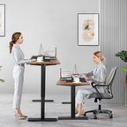 farexon Electric Standing Desk 70.8 x 27.5inch with Outlets,Rolling Stand up Desk with Oversized Mouse Pad, 3 USB Ports & 3 Power Outlets, 4 Caster, 4 Preset Heights Easy to Set for Home Office(Brown)