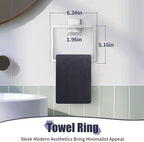 16 in Matte Bathroom Accessories Set, Bath Towel Bar Set, Stainless Steel Bathroom Hardware Set, Towel Racks for Bathroom Wall Mounted 5 Pcs（Silvery）