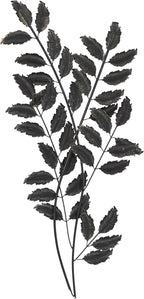 Deco 79 Metal Leaf Home Wall Decor Wall Sculpture with Gold Accents, Wall Art 15" x 1" x 32", Blue