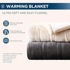 Westinghouse Electric Blanket Queen, Heated Blanket Queen Size with 10 Heating Levels and 1 to 12 Hours Heating Time Settings, Flannel to Sherpa Reversible, Machine Washable (84" x 90", Charcoal)