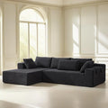 108" Modular Sectional Couch Sofa with L-Shape Chaise, Modern Cloud Comfy Sofa with Deep Seat, Upholstered Couches for Living Room Bedroom, No Assembly Required (Black Left Facing Chaise)