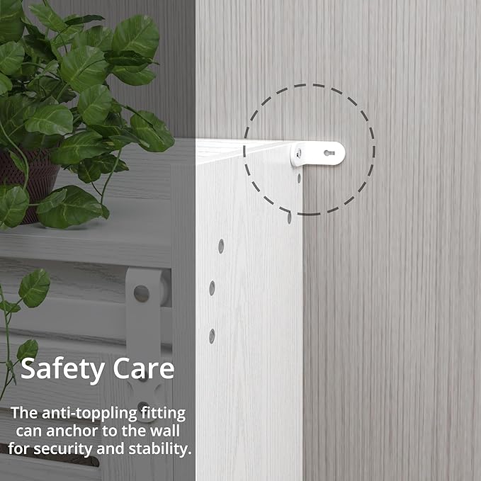 IRONCK Over The Toilet Storage Rack with Cabinet and Drawer, 6 Tier Bathroom Organizer Shelves Space Saver with Adjustable Shelf, Sliding Door, Paper Hook, White