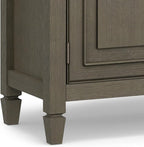 SIMPLIHOME Connaught 40-inch Wide Solid Wood Storage Cabinet in Farmhouse Grey for Entryway, Living Room, Organizer for Hats, Gloves, Shoes, Keys, Slim Design, Traditional Style