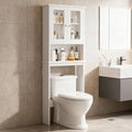 Meilocar Over The Toilet Storage Cabinet, Bathroom Storage Cabinet Over Toilet, Space Saver W/Adjustable Shelf & Open Shelf, White