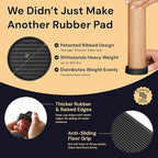 CasterMaster Non Slip Furniture Pads for Hardwood Floors - 3x3 Black Round Caster Cups - Rubber Feet for Furniture - Anti Slip Couch Stoppers to Prevent Sliding - Floor Protectors (Set of 4)