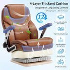 Big and Tall Office Chair with 5D Arms, 600lbs Fabric & PU Leather Heavy Duty Desk Chair, Adjustable Lumbar Support & Height, Tilt Function, High Back Ergonomic Executive Computer Chair