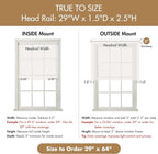 Madison Park Cordless Roman Shades, Total Blackout Window Blind Privacy Window Shades, Thermal Insulated Cordless Window Treatment for Bedroom, Living Room, Quincy, Single Panel 29" W X 64" H Linen