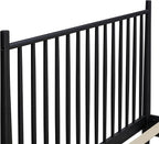 NTC Inno Wooden Bed Frame with Headboard, Solid Oak and Rubber Wood Foundation with Silent Slats and Wood Central Supports, 1000 Lb Capacity, Effortless Assembly, King - Burnt Black
