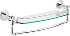 Delta 79710 Cassidy 18-in Glass Shelf with Towel Bar in Polished Chrome