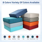 Luxury 6" Outdoor Cushions for Patio Furniture, 24x24x6" Thick Seat Cushion Set of 5, Fade Resistant Couch Chair Replacement Cushions High Density Deep Wicker Chair Cushion w/ Removable Cover, Blue