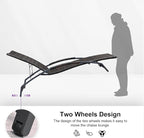 PURPLE LEAF Patio Chaise Lounge Chair Set of 2 Wicker Tanning Outdoor Pool Adjustable Recliner Chair for Outside Beach Poolside Sunbathing Lounger Dark Brown