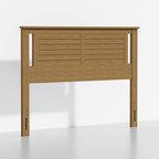 Serene Queen Size Wood Headboard Shiplap-Inspired Panel Design in a Stained Pine Finish