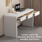 Dongge White Computer and Gaming Desk with Drawers.Home Office desks for Bedroom.Wooden Kids' Writing Table.Three-Layer Lacquered Thick Wooden Board Work Desk That can be Used as a Vanity