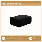 37.1" Ottoman for Couch, Plush Corduroy Memory Foam Ottoman Cloud Boneless Sectional Couch for Living Room Foot Stools No Assembly Require, Stripe Corduroy,Black