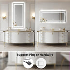 WTTY LED Mirror for Bathroom 72"x32",Large Modern LED Bathroom Mirror with Backlit and Front Light,Stepless Dimmable,Anti-Fog,Lighted Bathroom Vanity Mirror,Shatter-Proof,Memory Function