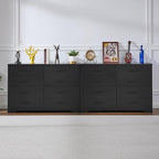 LIDYUK Black Dresser for Bedroom, 8 Drawer Dressers & Chests of Drawers, Modern Wood Dresser, 48 Inches Wide Chest of Drawers for Bedroom, Hallway, Living Room