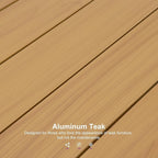 PURPLE LEAF Outdoor Dining Set for 8 All-Weather Aluminum 9 Piece Furniture Sets with Woodgrain Large Square Table and Rope Weave Chairs Included Cushions for Backyard Indoor Patio Set Teak Color