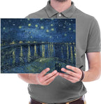 Wieco Art Starry Night Over the Rhone by Van Gogh Famous Oil Paintings Reproduction Modern Canvas Print Artwork Seascape Pictures on Canvas Wall Art for Home Office Decorations