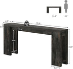 Tribesigns 70.9-Inch Long Console Table, Farmhouse Wooden Entryway Sofa Table Behind Couch, Narrow Entry Console for Living Room, Hallway, Entrance, Foyer, Black