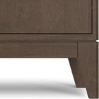 SIMPLIHOME Harper Solid Hardwood 40 inch Wide Mid Century Modern Entryway Storage Cabinet in Walnut Brown for The Living Room, Entryway and Family Room