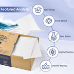 Poesie Laundry Detergent Sheet Ocean Breeze Scent 160 Loads Portable Non-Plastic Drawer Box Travel-Friendly Liquidless Portable No Mess Laundry Soap Strips for Home Dorm RV Outdoor Trip