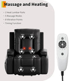 GarveeHome Oversized Wide Power Lift Recliner Chair - Heat and Massage, Adjustable Back and Legs, PU Leather Electric Lift Chair Designed for The Elderly and People with Mobility impaired