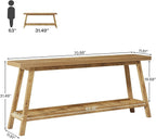 Tribesigns Farmhouse Console Entryway Table: 70.9 Inches Extra Long Console Table for Entryway, 2-Tier Narrow Wood Foyer Sofa Couch Table for Hallway, Entrance, Living Room, Yellow Brown