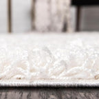 Unique Loom Solid Shag Collection Area Rug (8' x 10' Oval, Snow White)