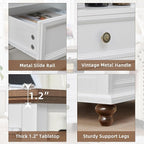 Farmhouse Dresser and Nightstand Sets, Wood 54" Wide Dresser & 24" Night Stand with Charging Station, 2 Piece Bedroom Furniture Set, Chest of Drawers for Bedroom, Home, Living Room, Hallway